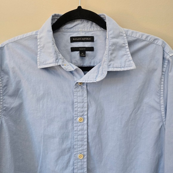 Banana Republic Mens Slim Fit Light Blue Button Down Shirt Size Medium - Picture 5 of 7